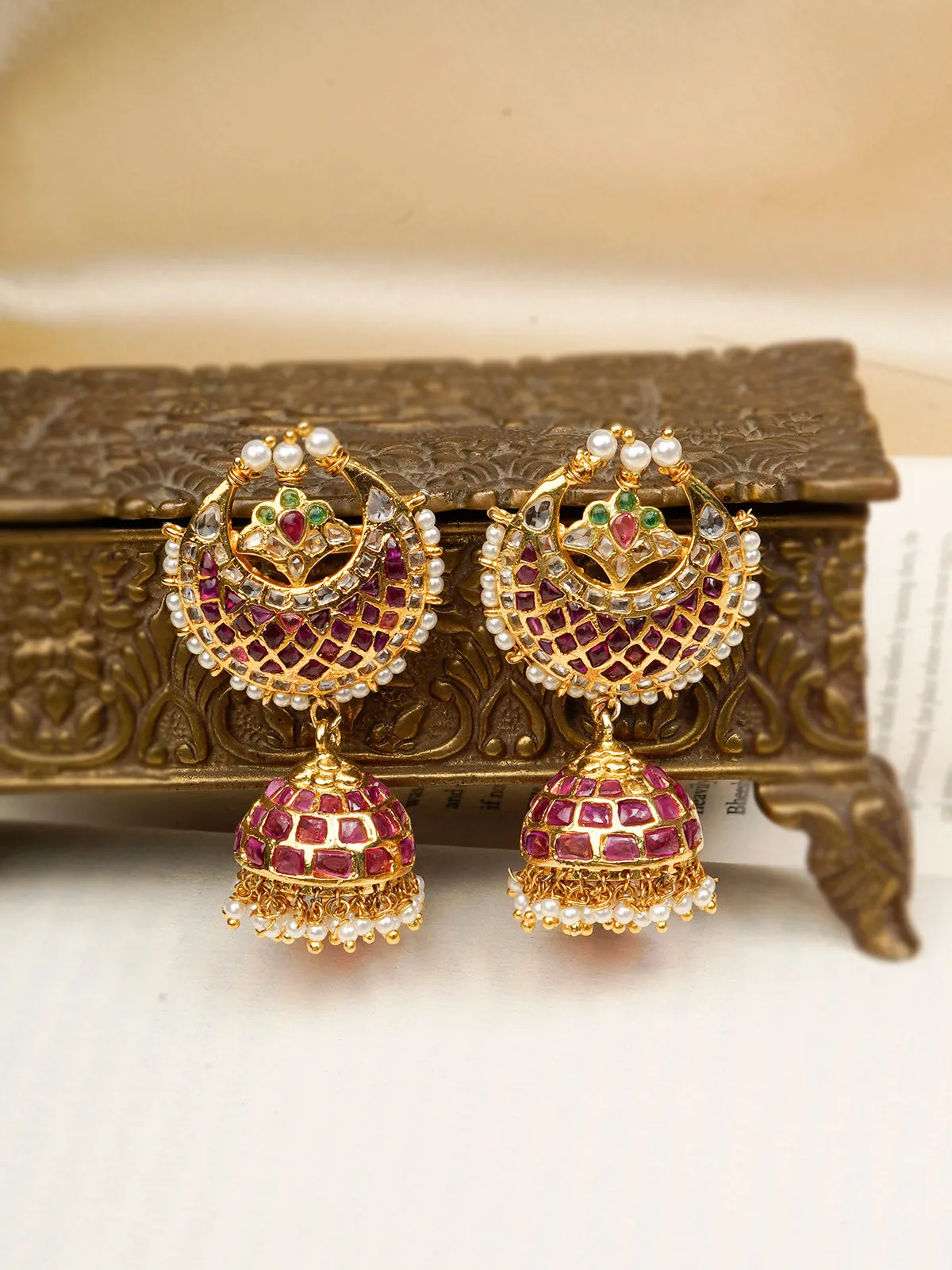 Multicolor Gold Plated Mishr Earrings - MR-E171M