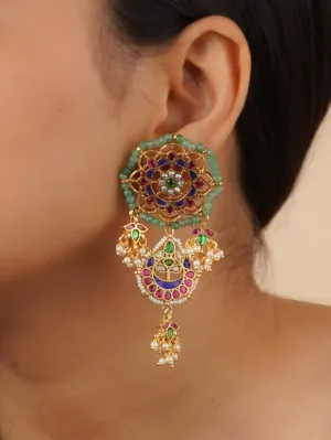 Multicolor Gold Plated Mishr Earrings - MR-E212M