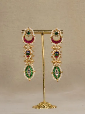 Multicolor Gold Plated Mishr Earrings - MR-E283M
