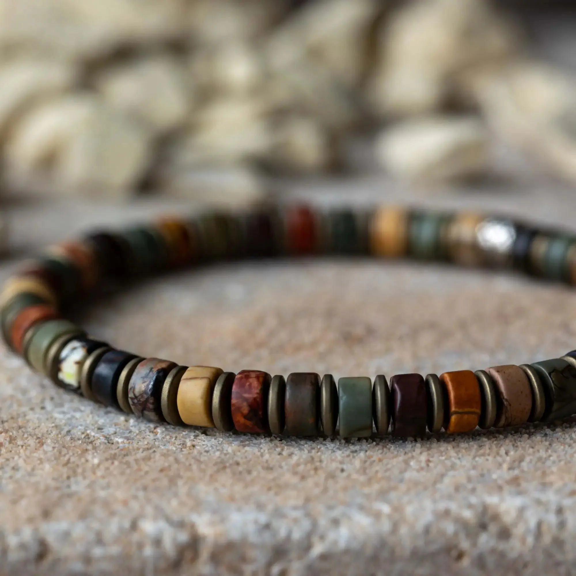Multicolor Picasso Jasper Bracelet IV (6mm)