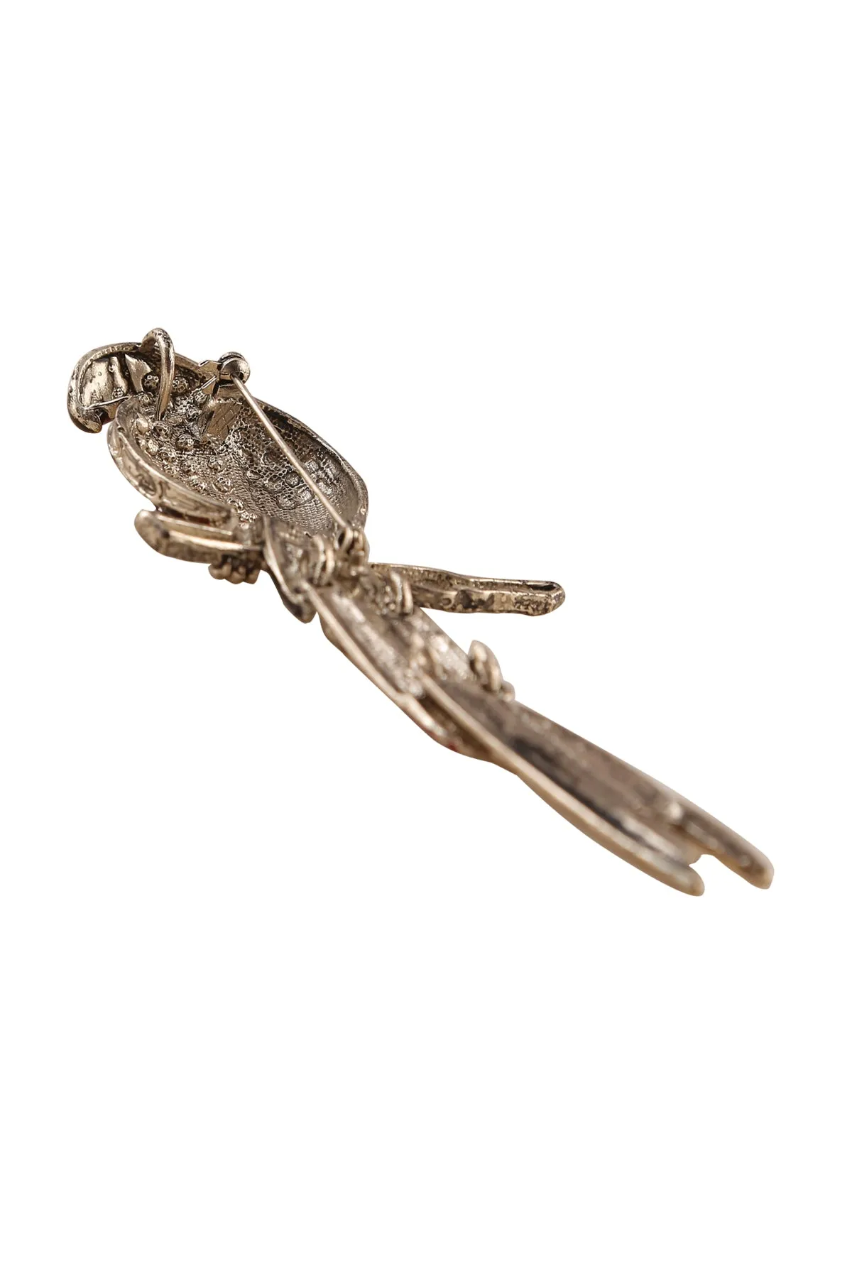 Multicolour Enamel Diamond Parrot Bird Brooch