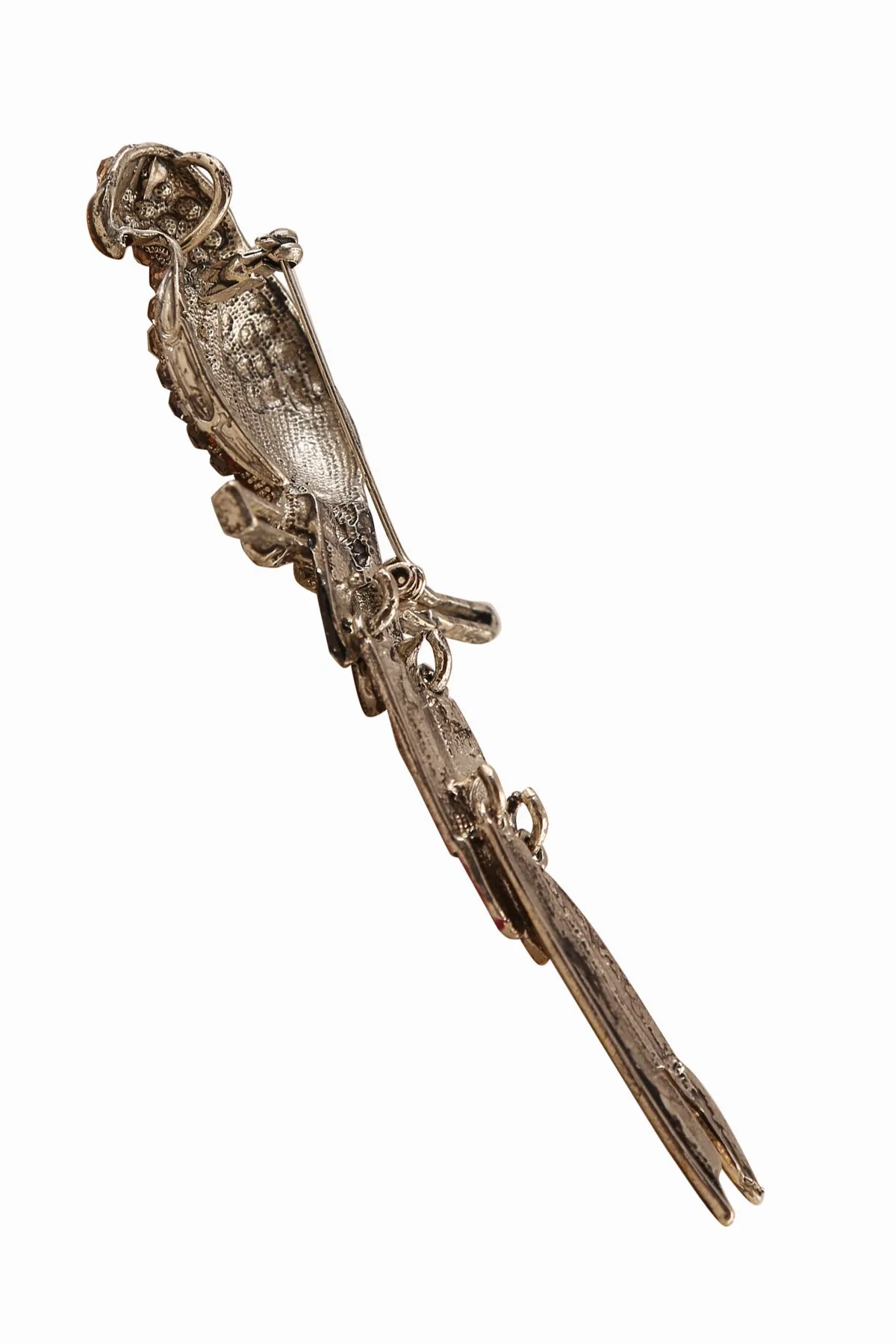 Multicolour Enamel Diamond Parrot Bird Brooch