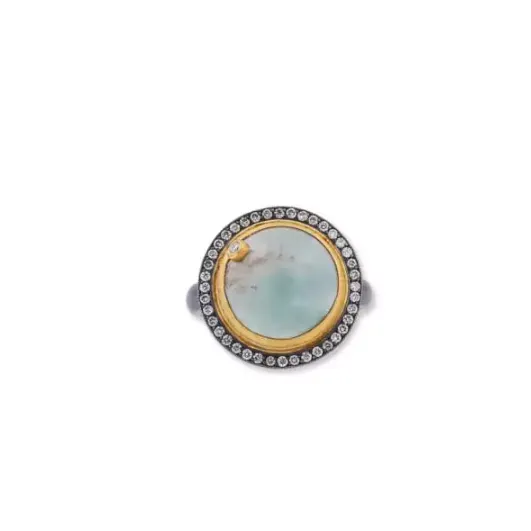 My World Aquaprase & Cognac Diamond Ring