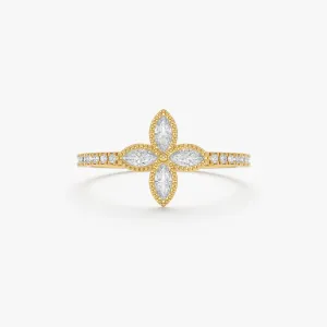 Natural Diamond Clover Ring, Leticia