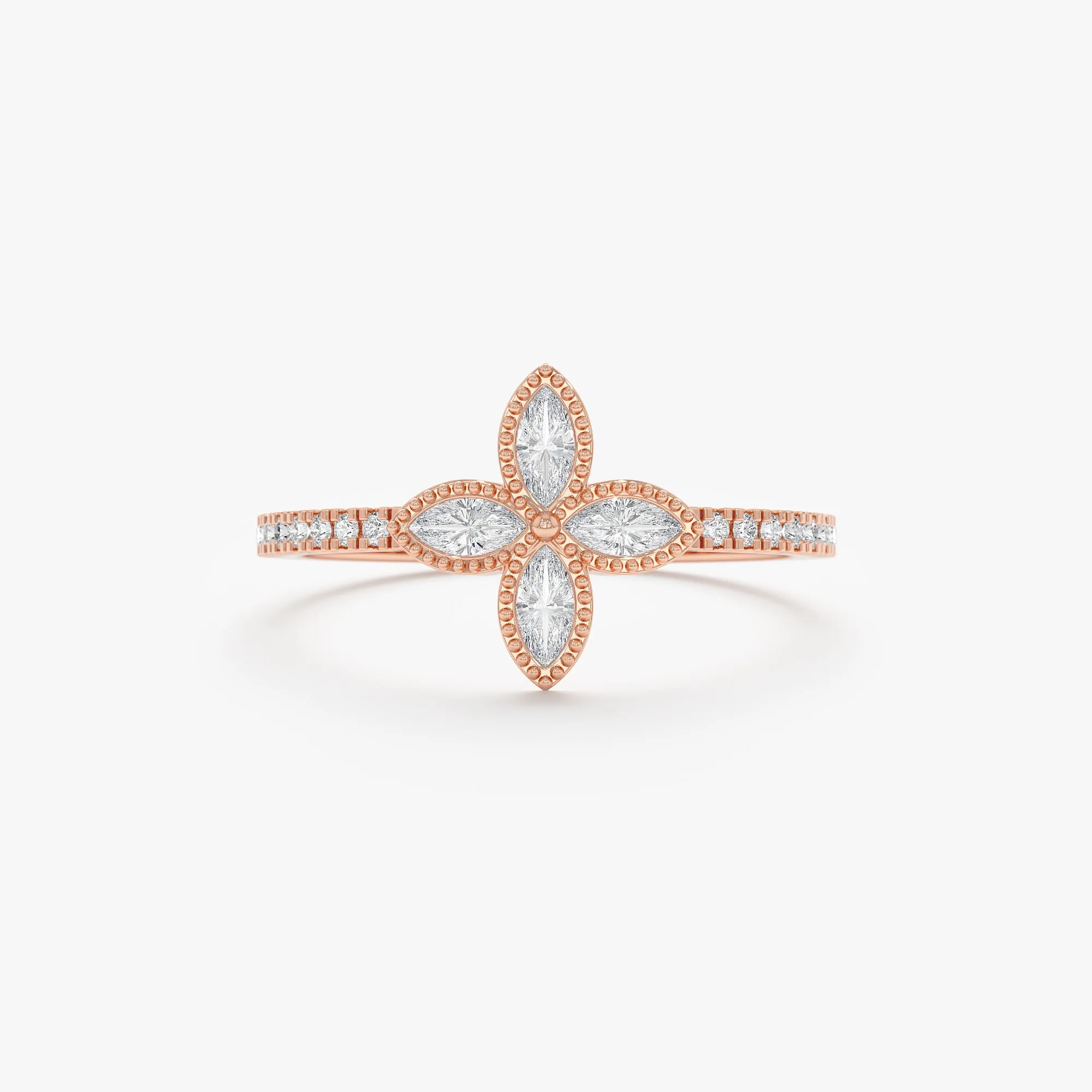 Natural Diamond Clover Ring, Leticia