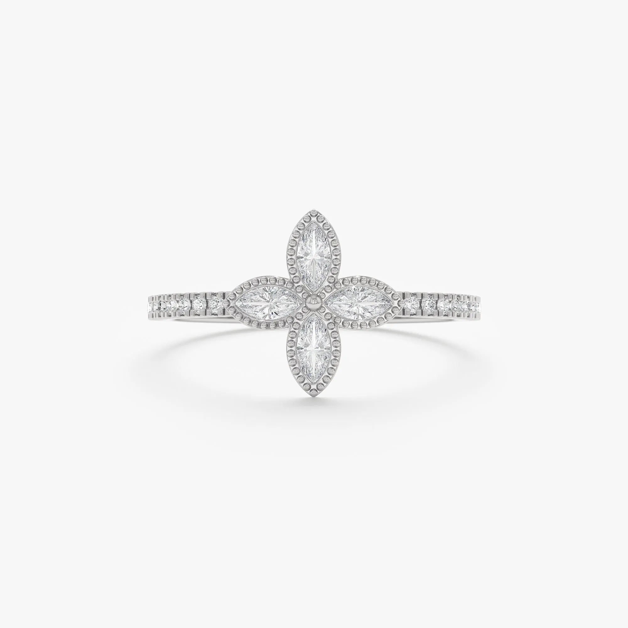 Natural Diamond Clover Ring, Leticia