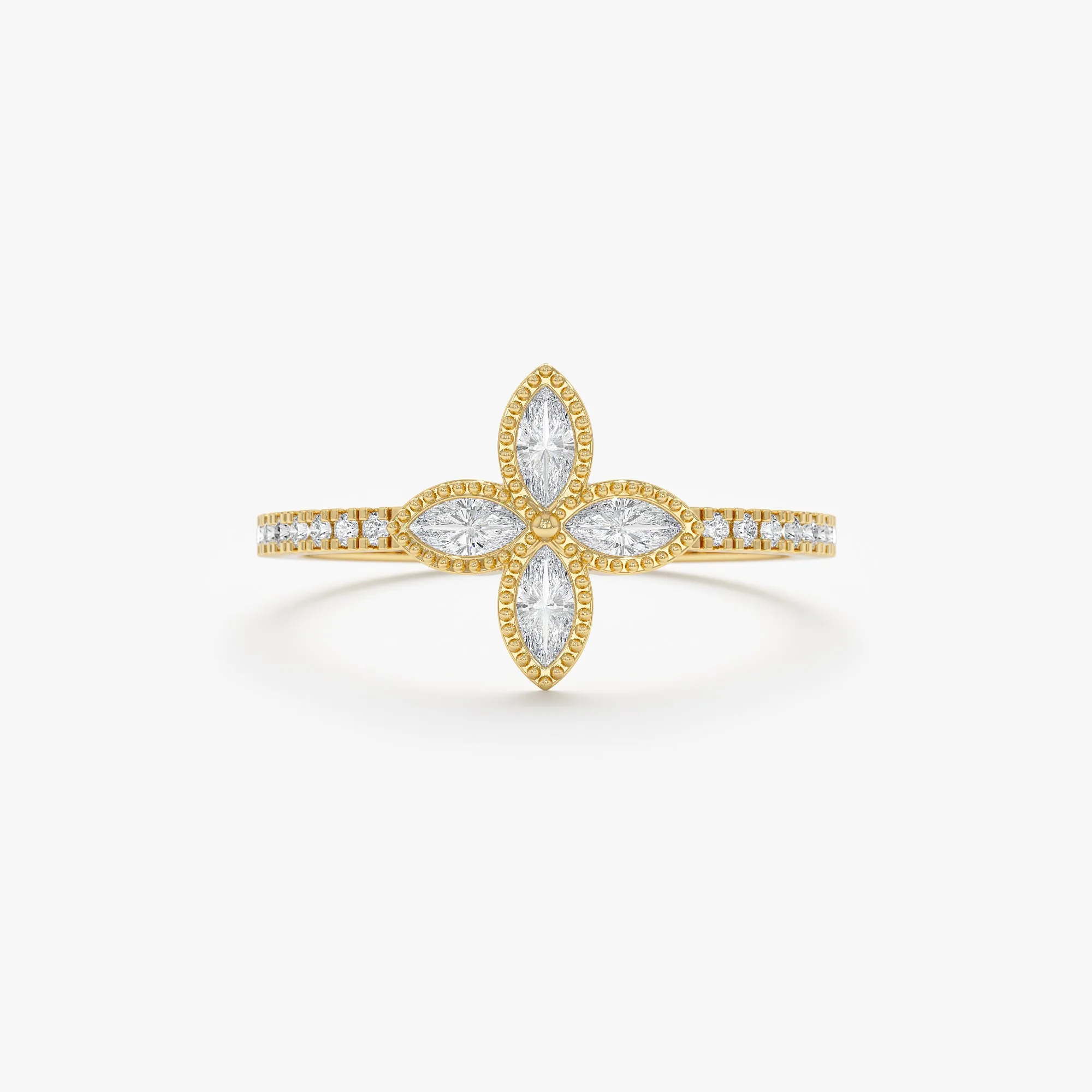 Natural Diamond Clover Ring, Leticia