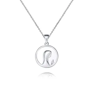 Natural Mother of Pearl Virgin Mary Pendant Virgencita Necklace