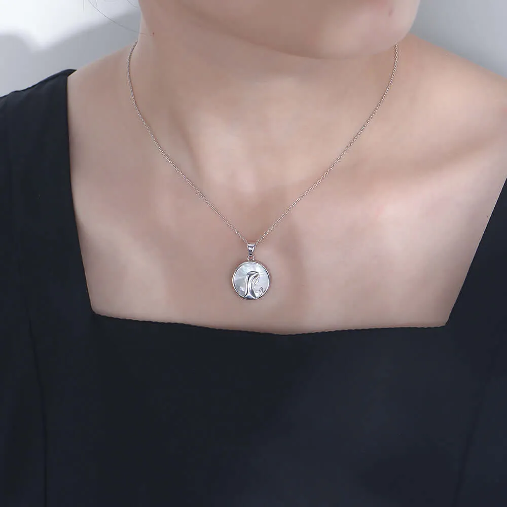Natural Mother of Pearl Virgin Mary Pendant Virgencita Necklace