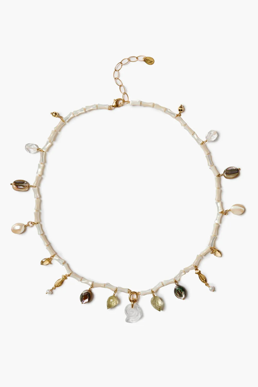 Nautilus Charm Necklace White Mix