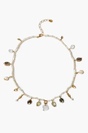 Nautilus Charm Necklace White Mix