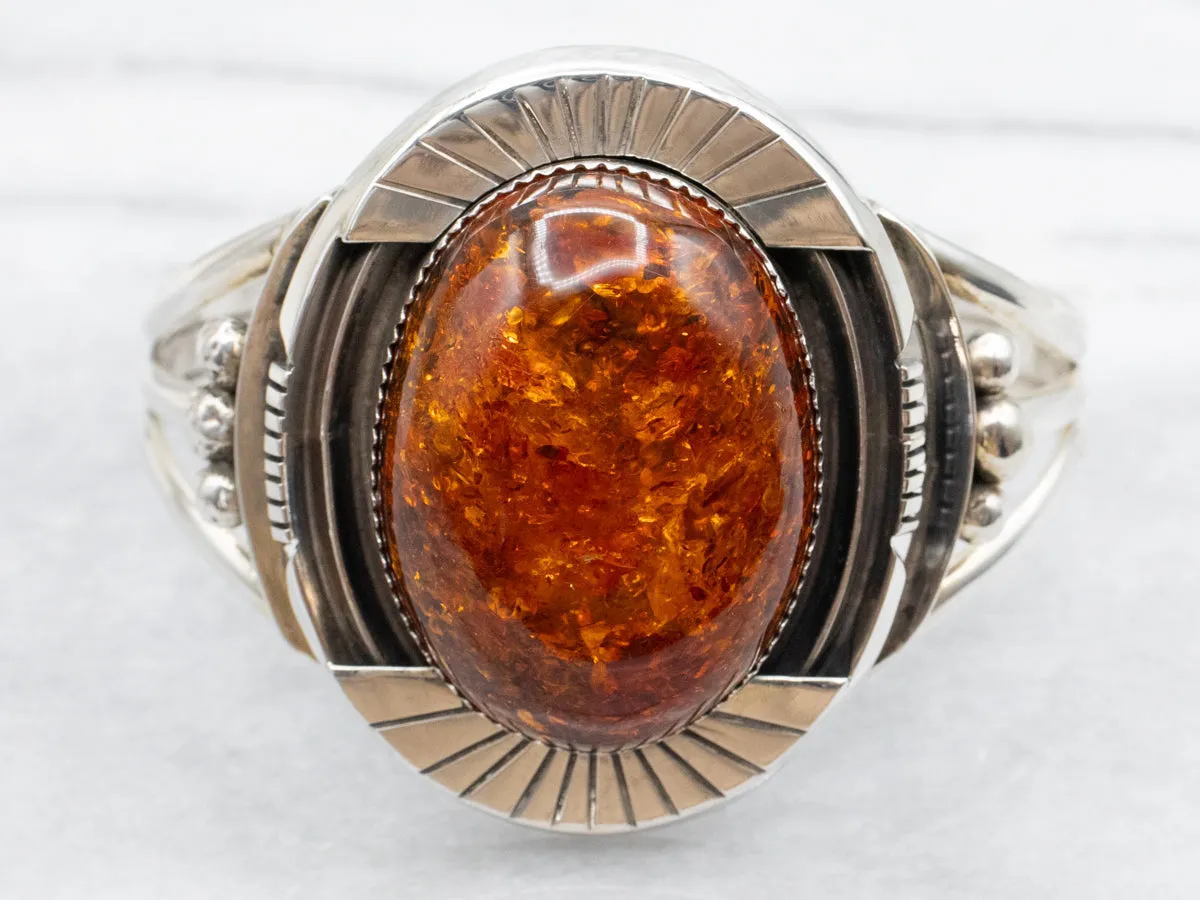 Navajo Amber Cuff Bracelet