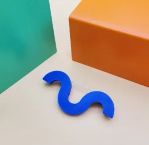 Navy Blue Wiggle Brooch by Will Sharp