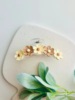 Neutral Blossom Claw Clip