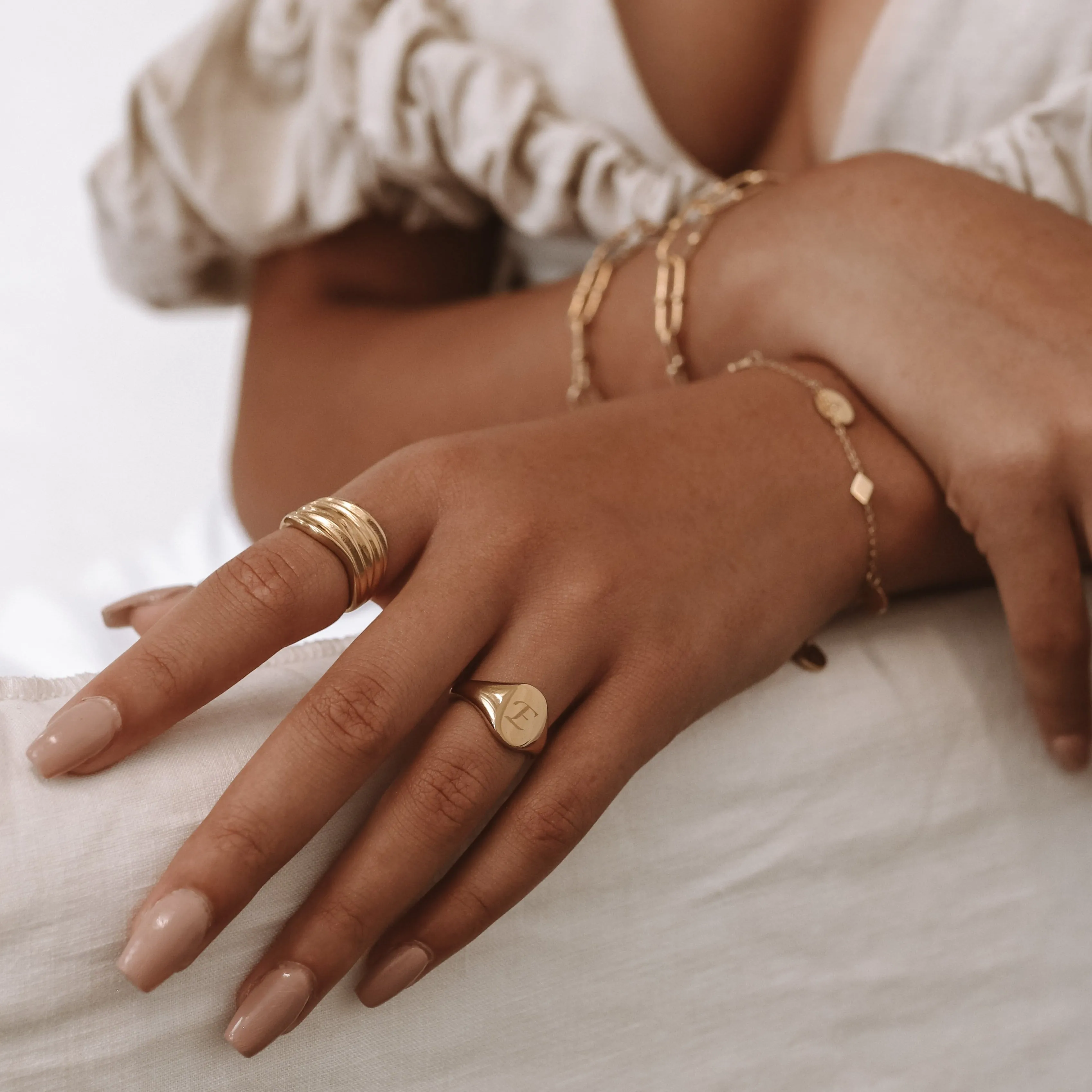 Nicole - Stainless Steel Engraved Ring