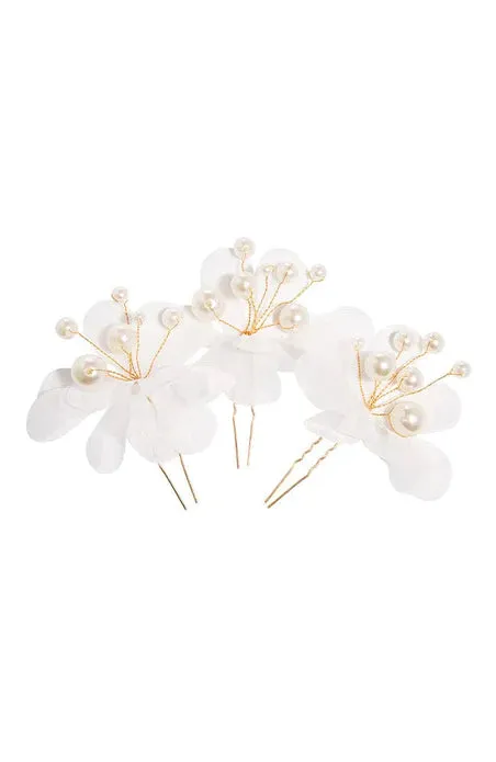 Nixie Hair Pins - Cream Pearl/Gold - 2 pack