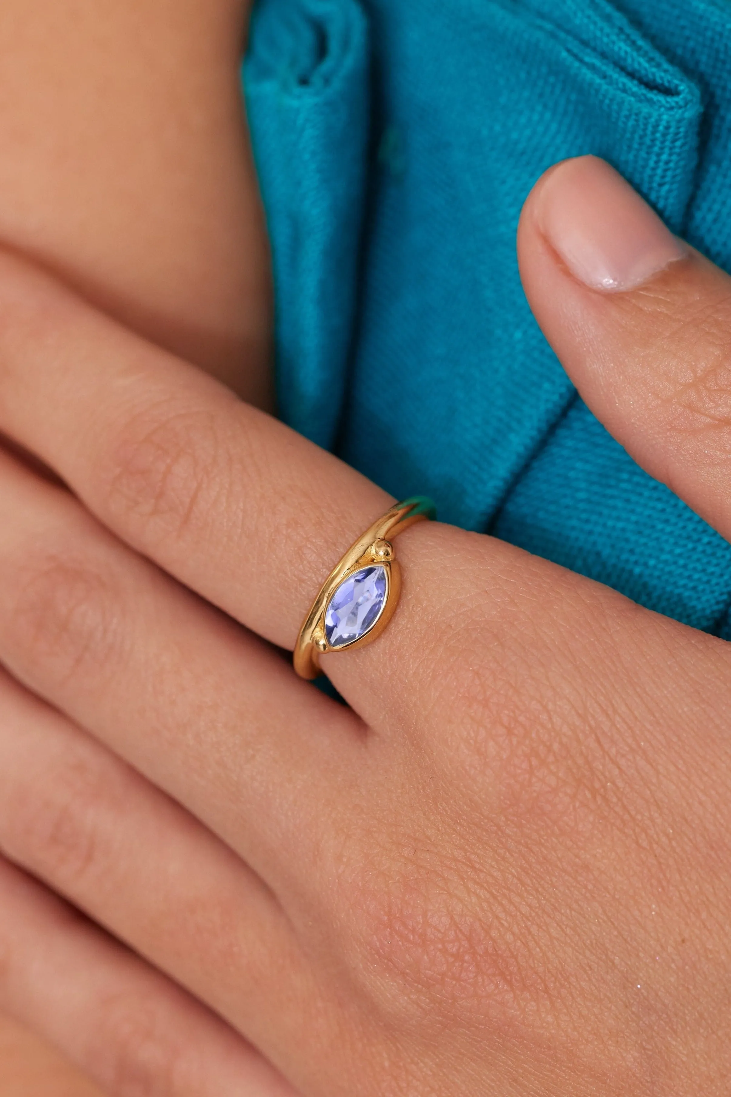 Nyra Marquise Iolite Gold Stacker