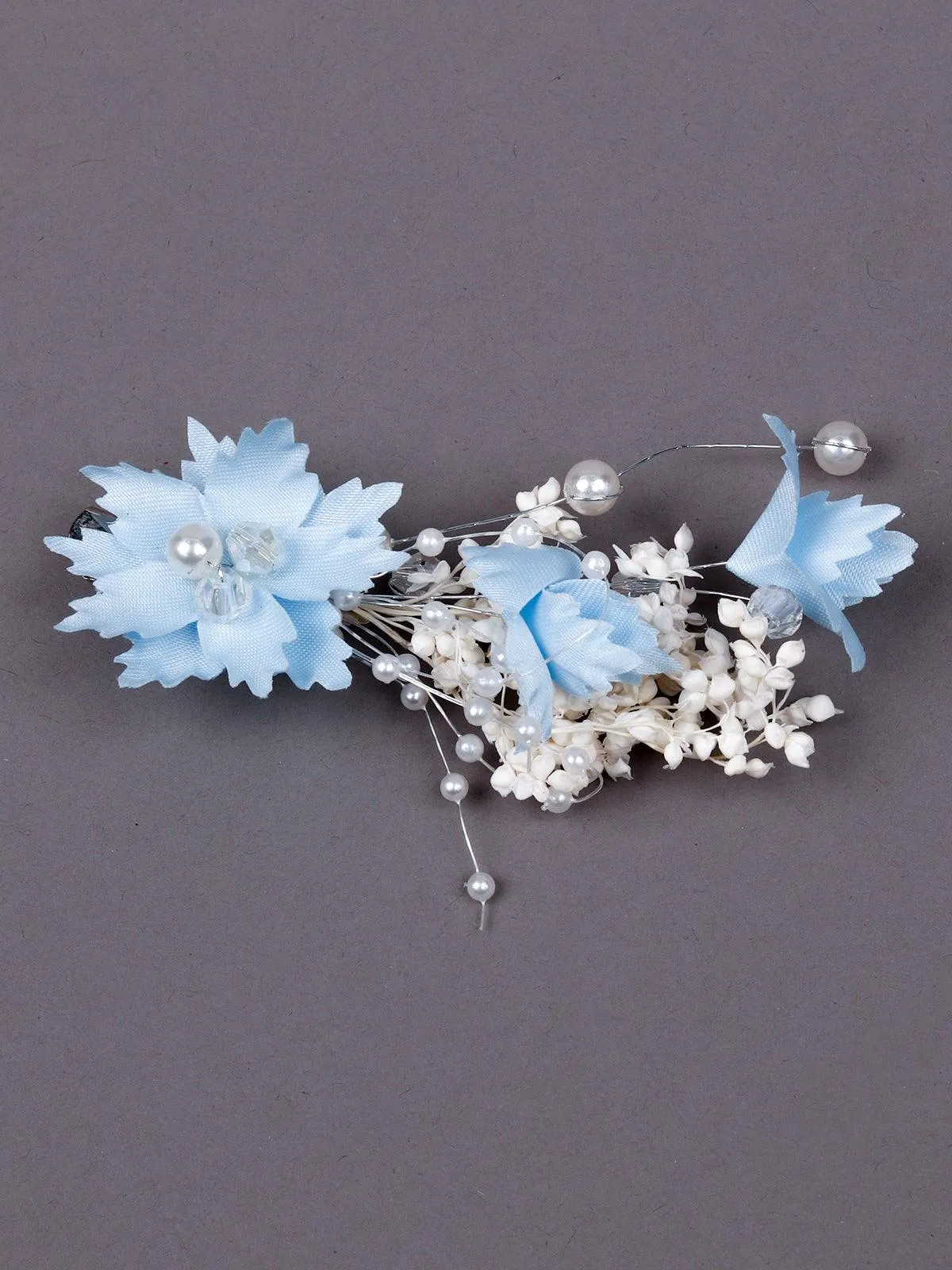 Odette Women Blue Fabric Brooch