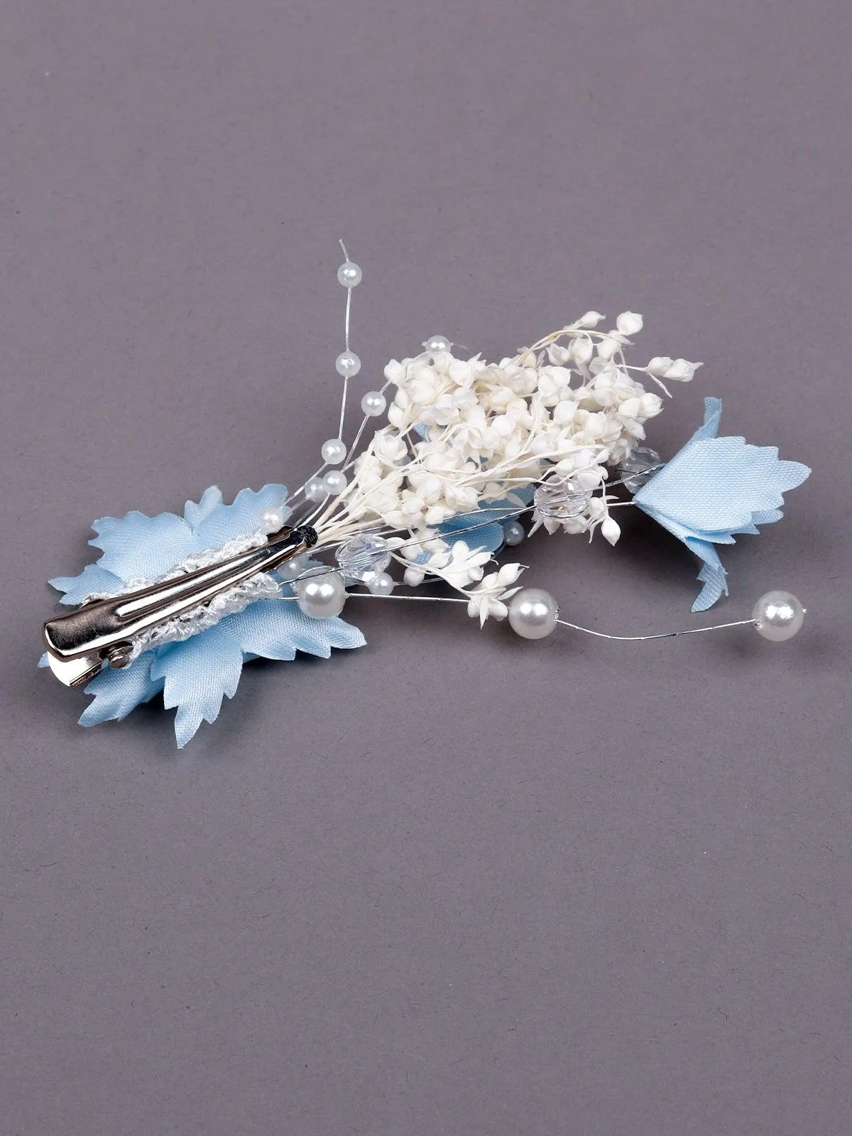 Odette Women Blue Fabric Brooch