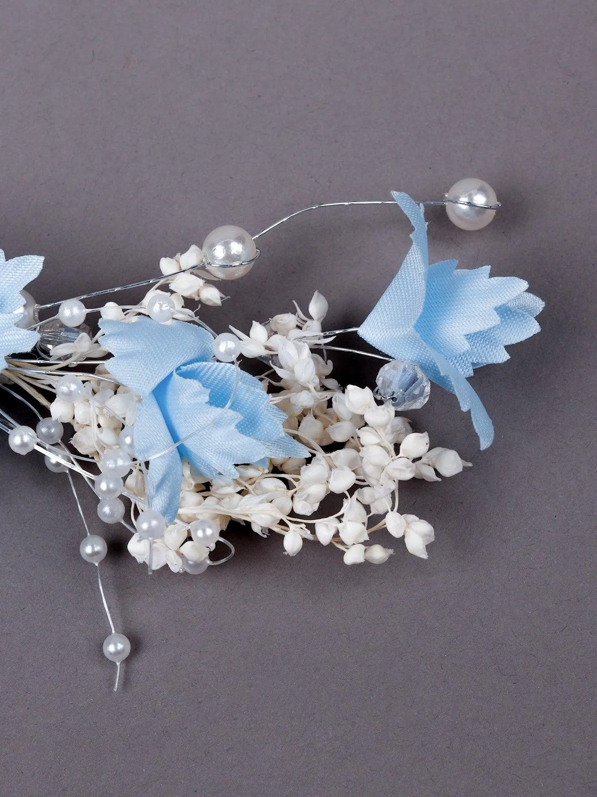 Odette Women Blue Fabric Brooch
