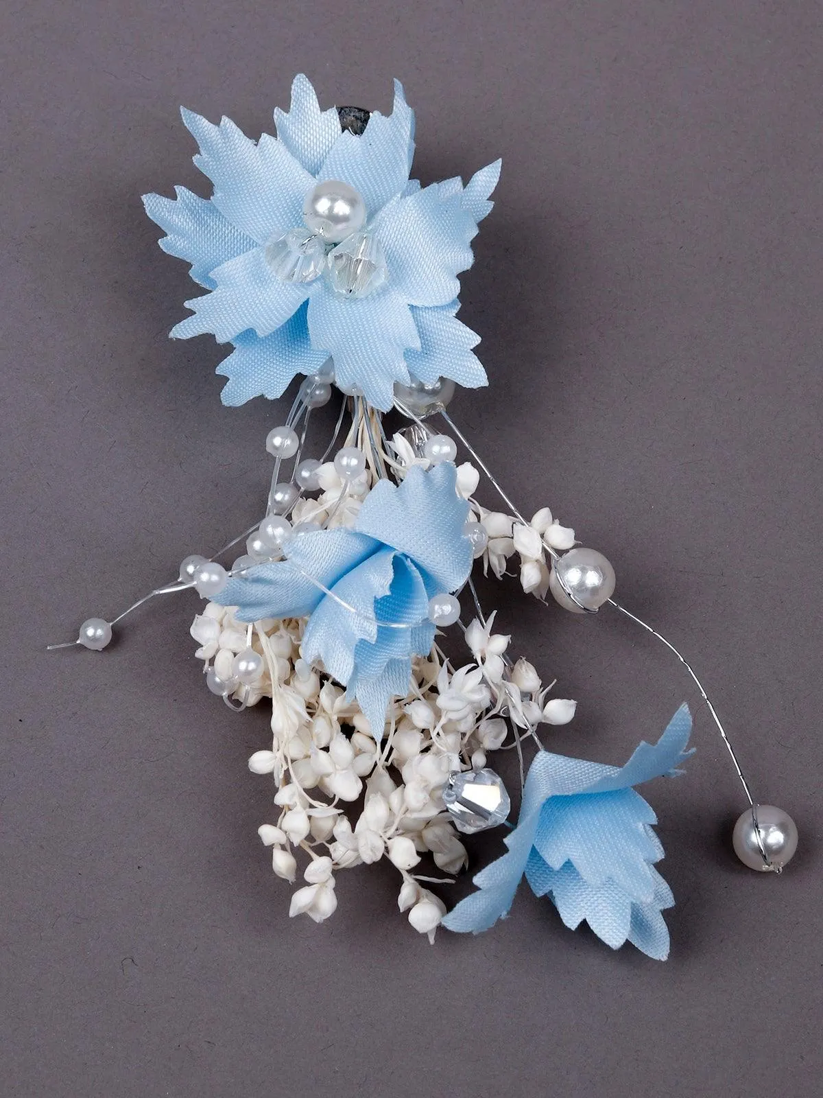 Odette Women Blue Fabric Brooch