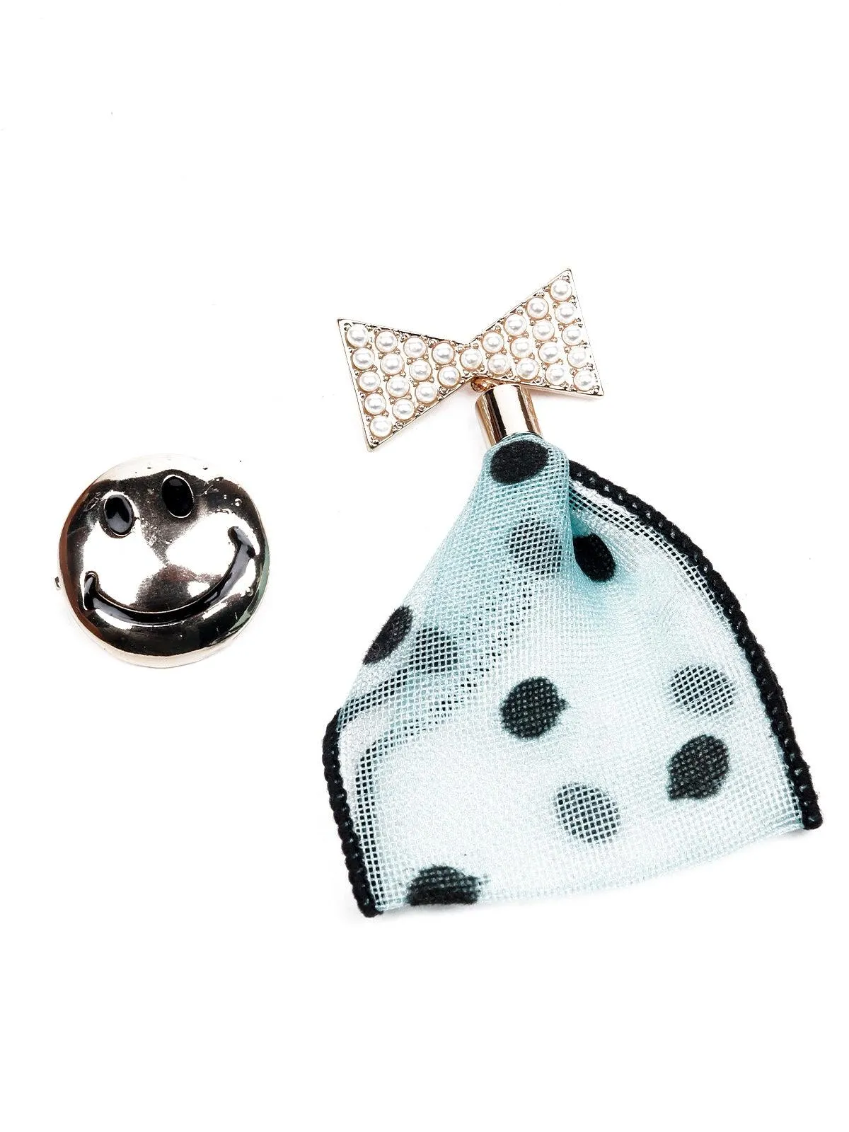 Odette Women Blue Metal Brooch