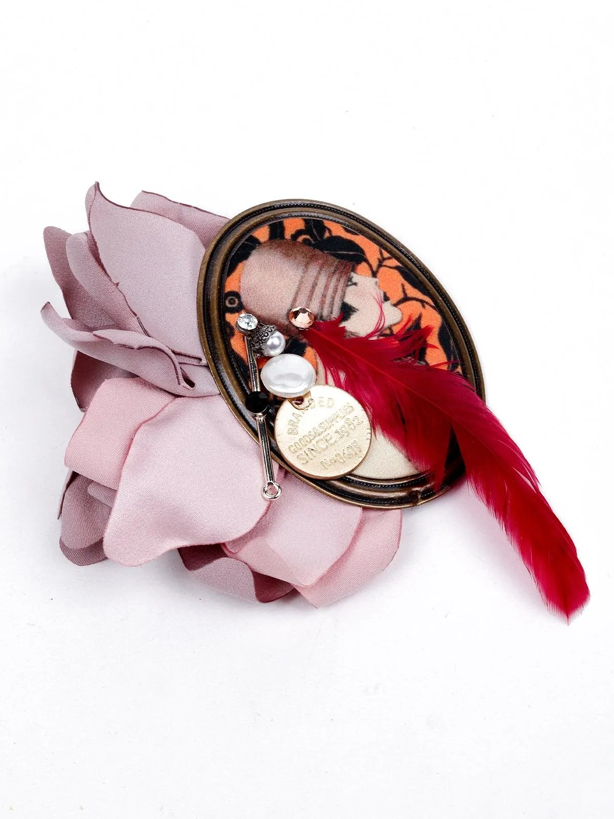 Odette Women Maroon Metal Brooch