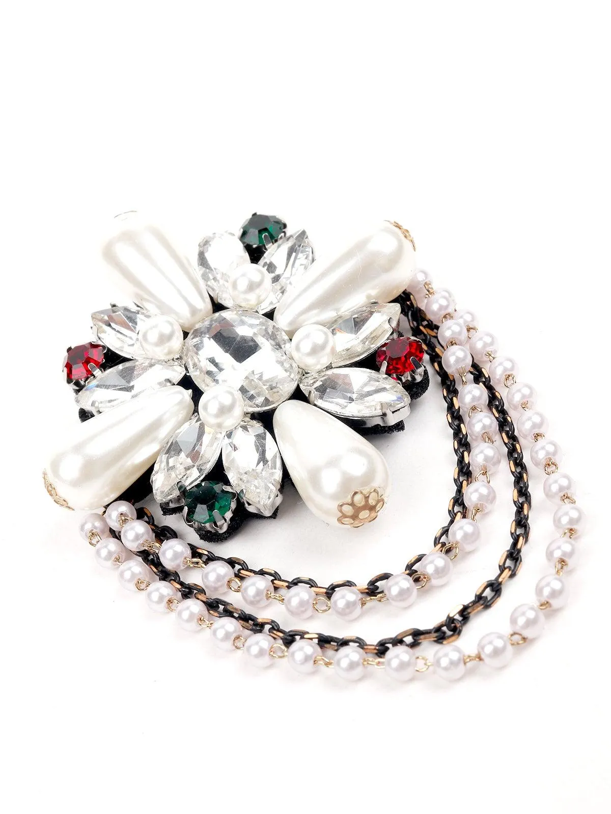 Odette Women Multicolour Metal Floral Brooch