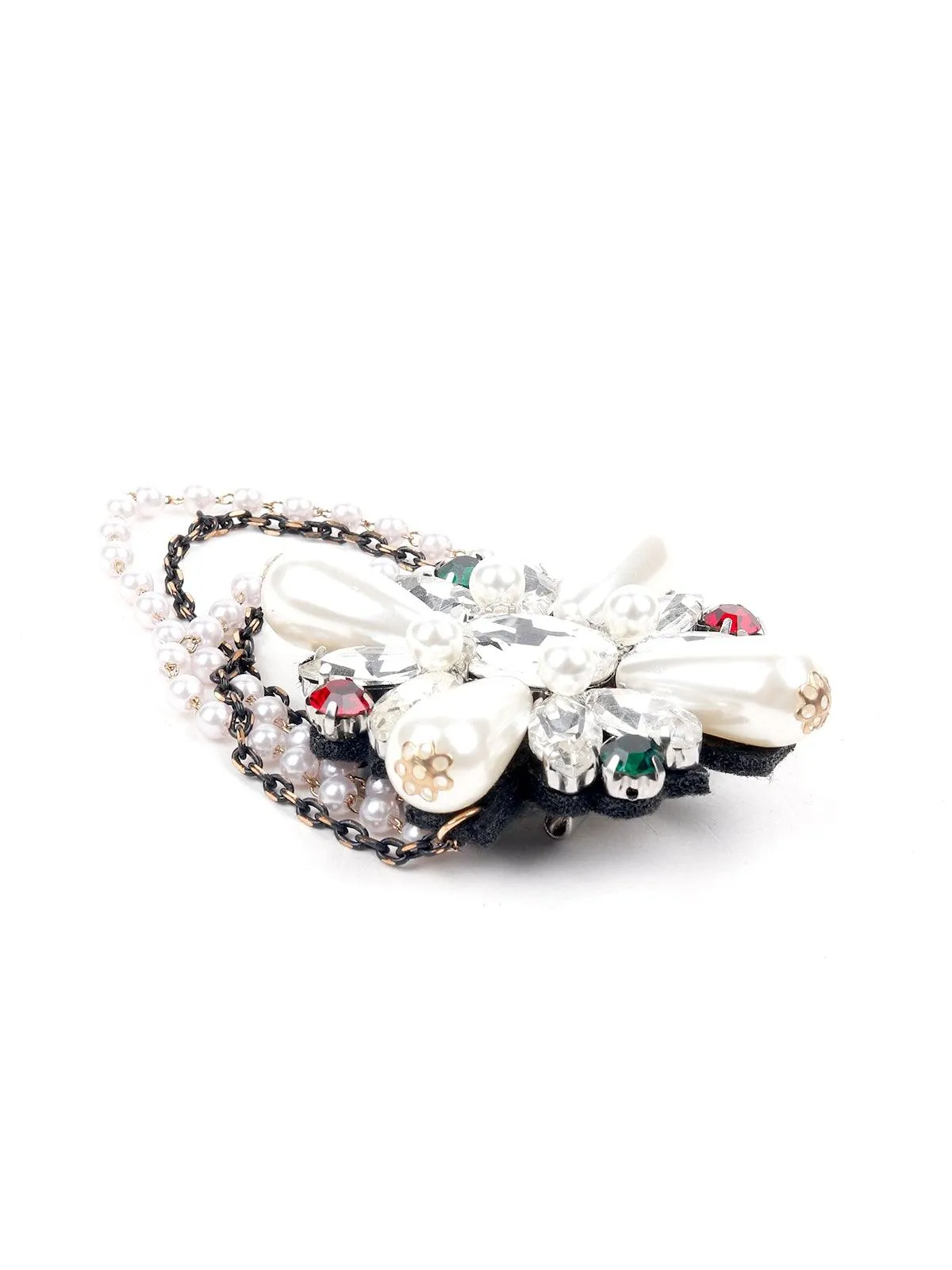 Odette Women Multicolour Metal Floral Brooch