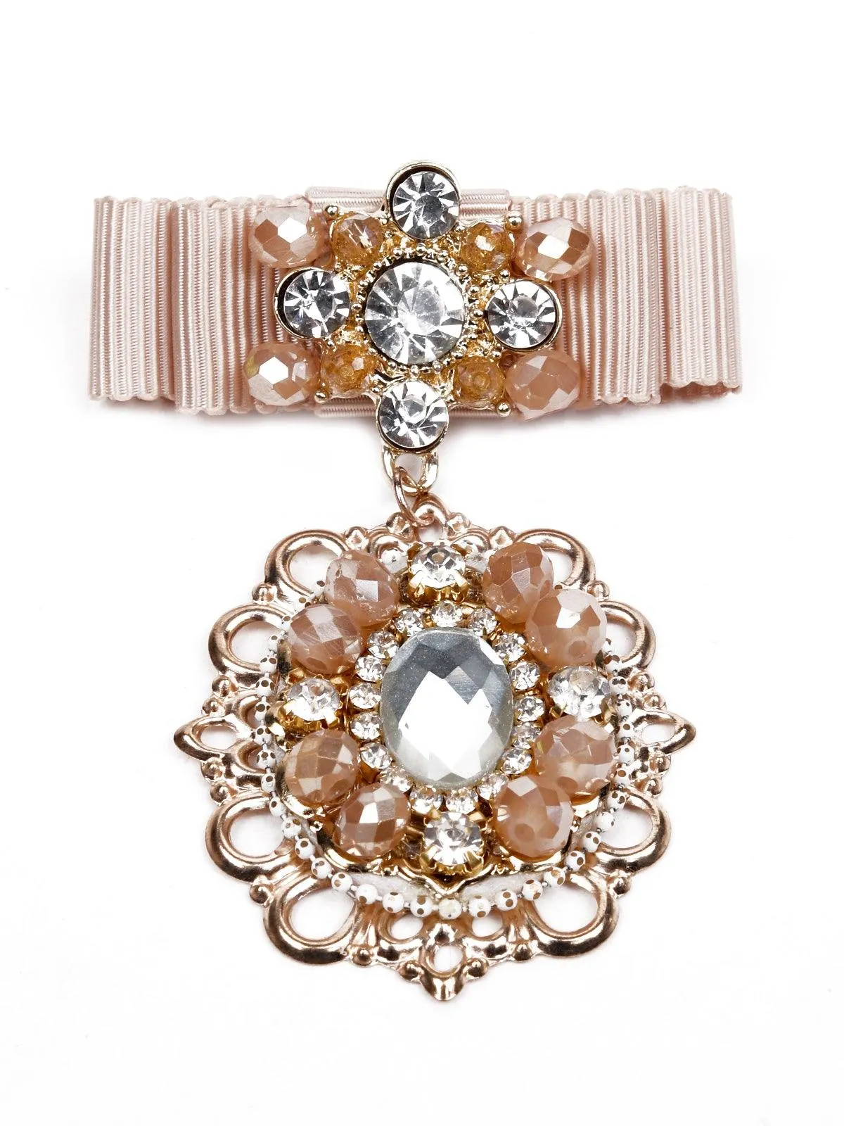 Odette Women Orange Metal Brooch