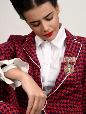 Odette Women Orange Metal Brooch