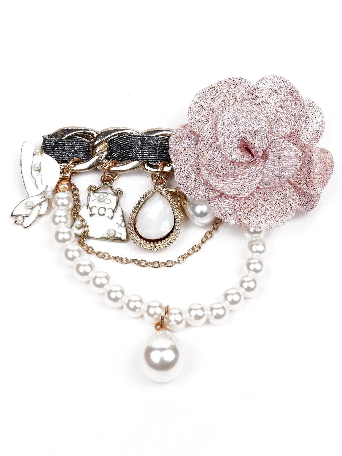 Odette Women Pink Metal Brooch