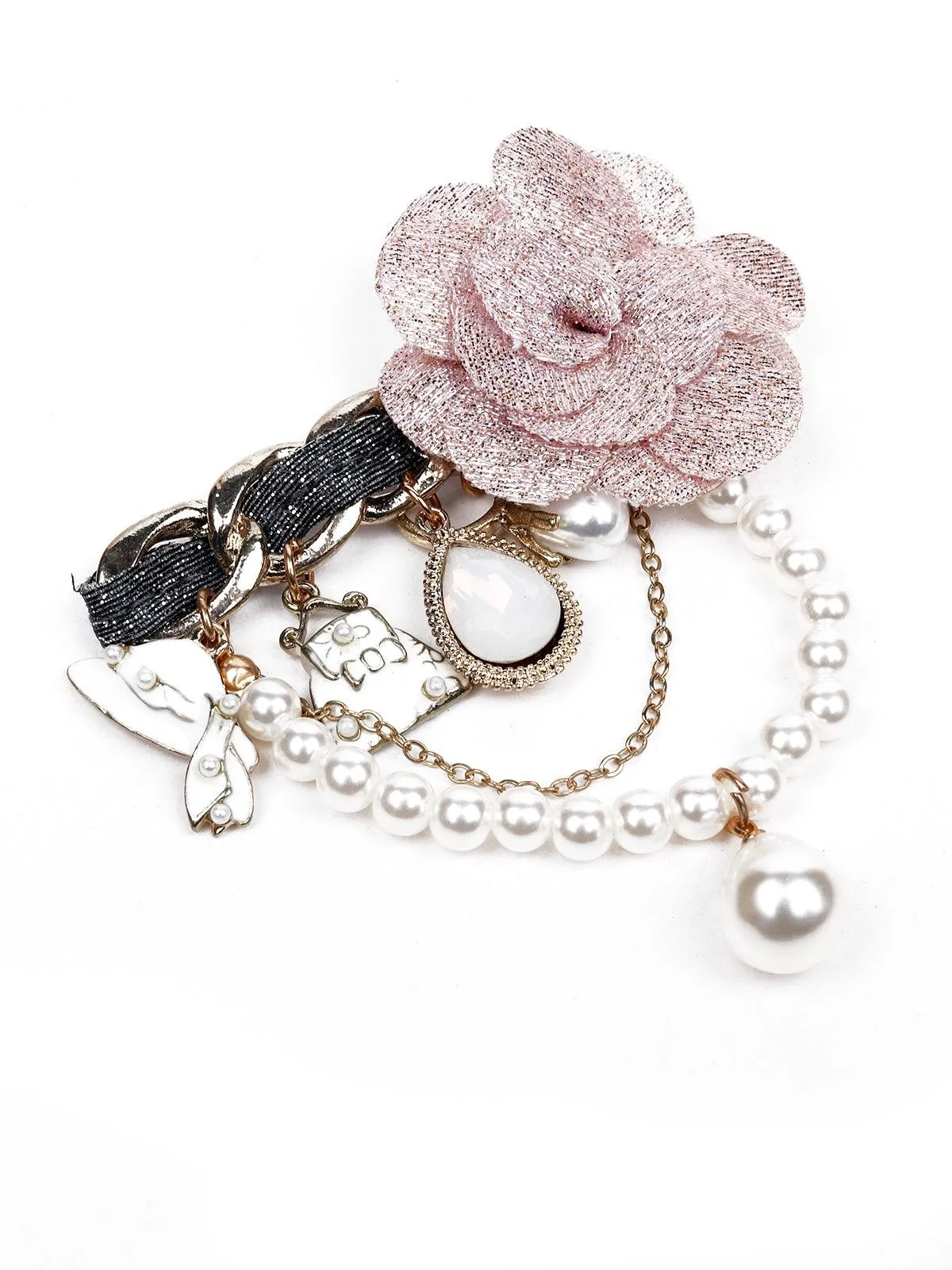 Odette Women Pink Metal Brooch