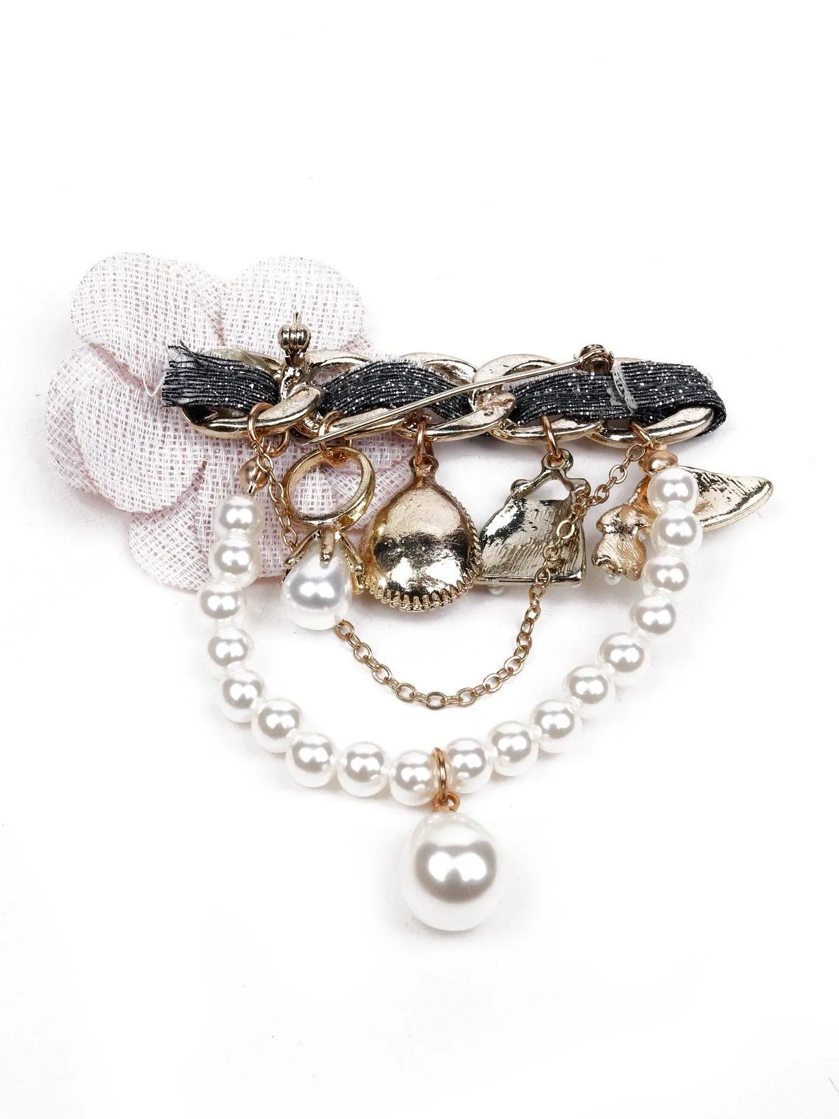 Odette Women Pink Metal Brooch