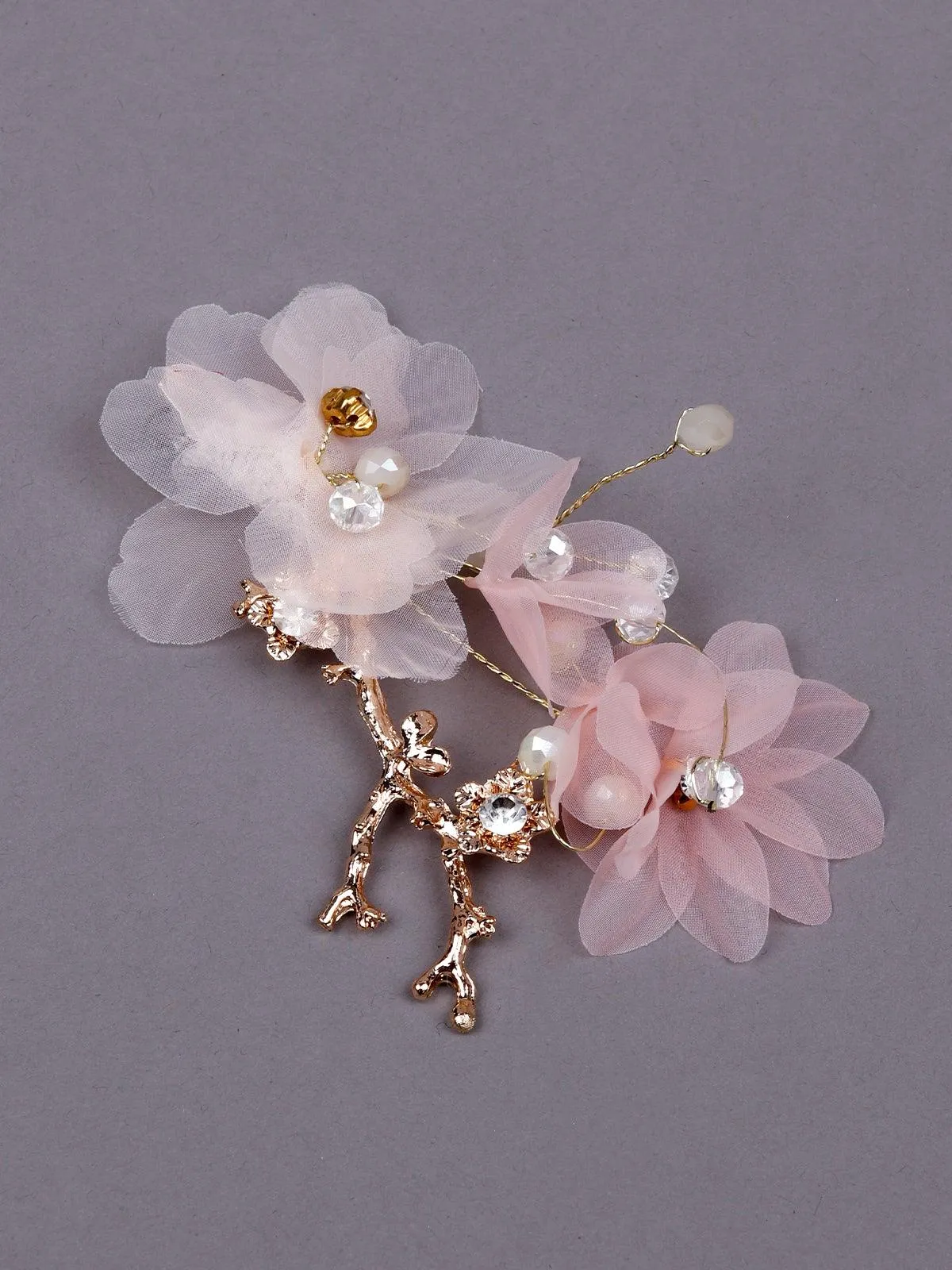 Odette Women Pink Sheerfabric Brooch