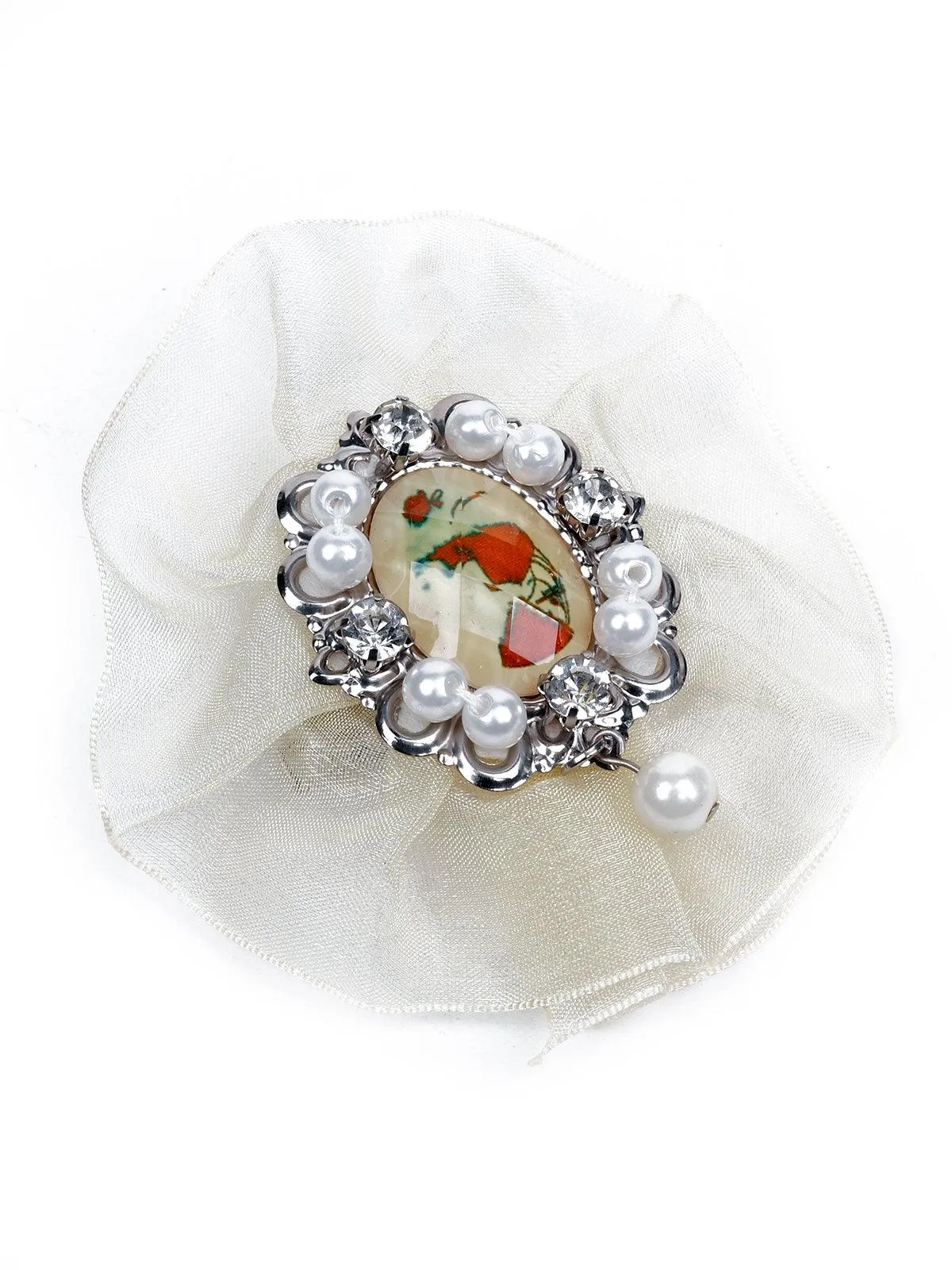 Odette Women White Metal Brooch