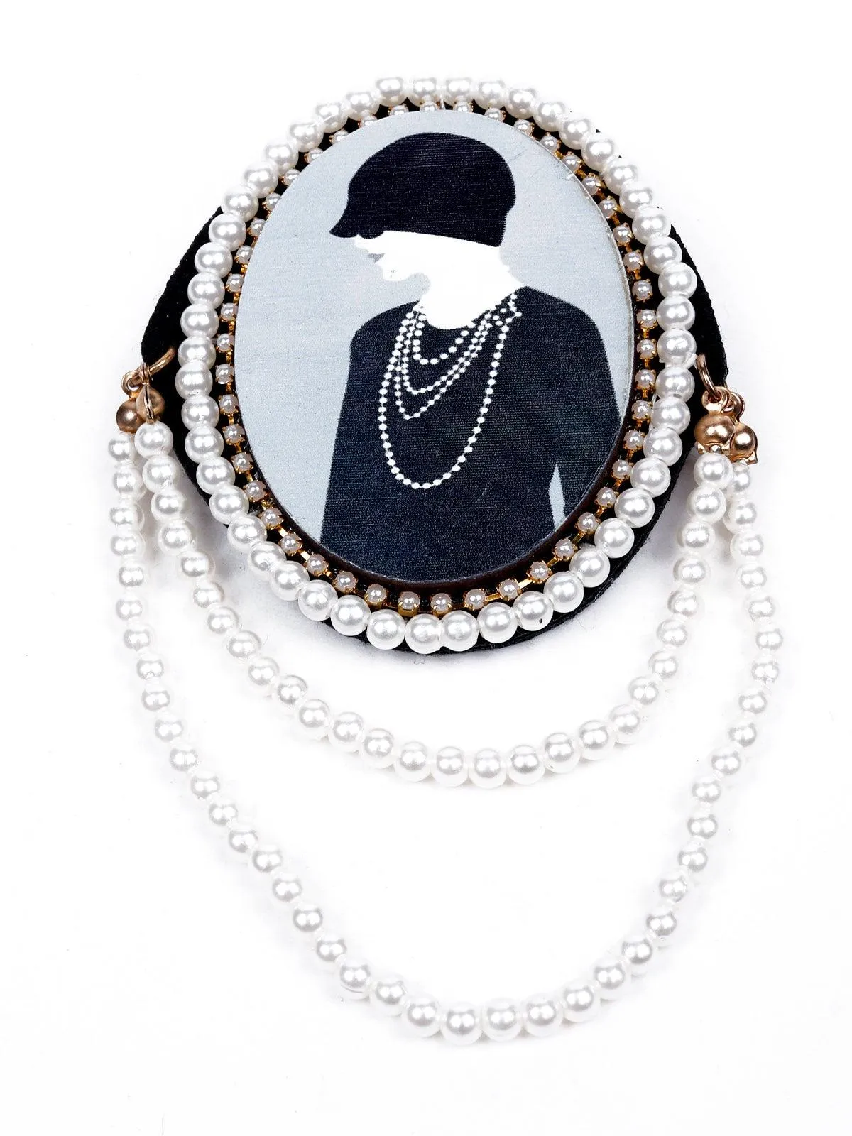Odette Women White Metal Brooch