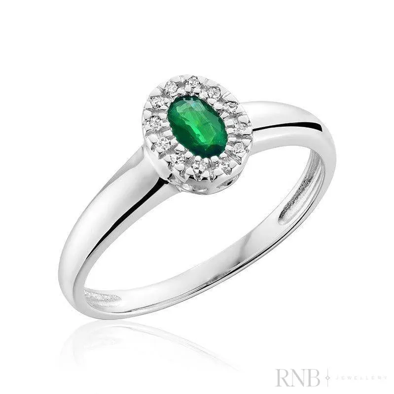 Oval Gemstone & Diamond Halo Ring
