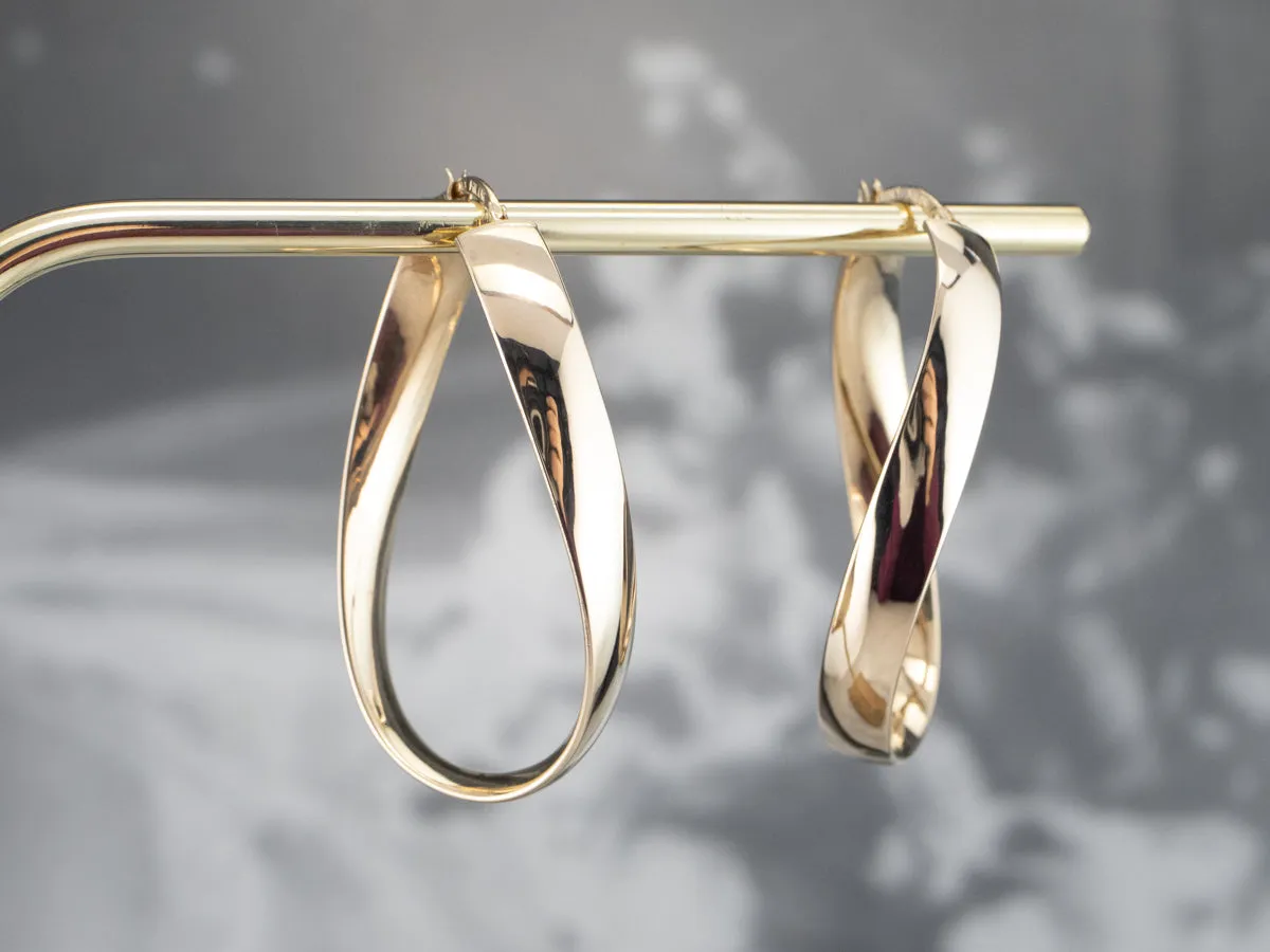 Oval Hoop Drop Earrings