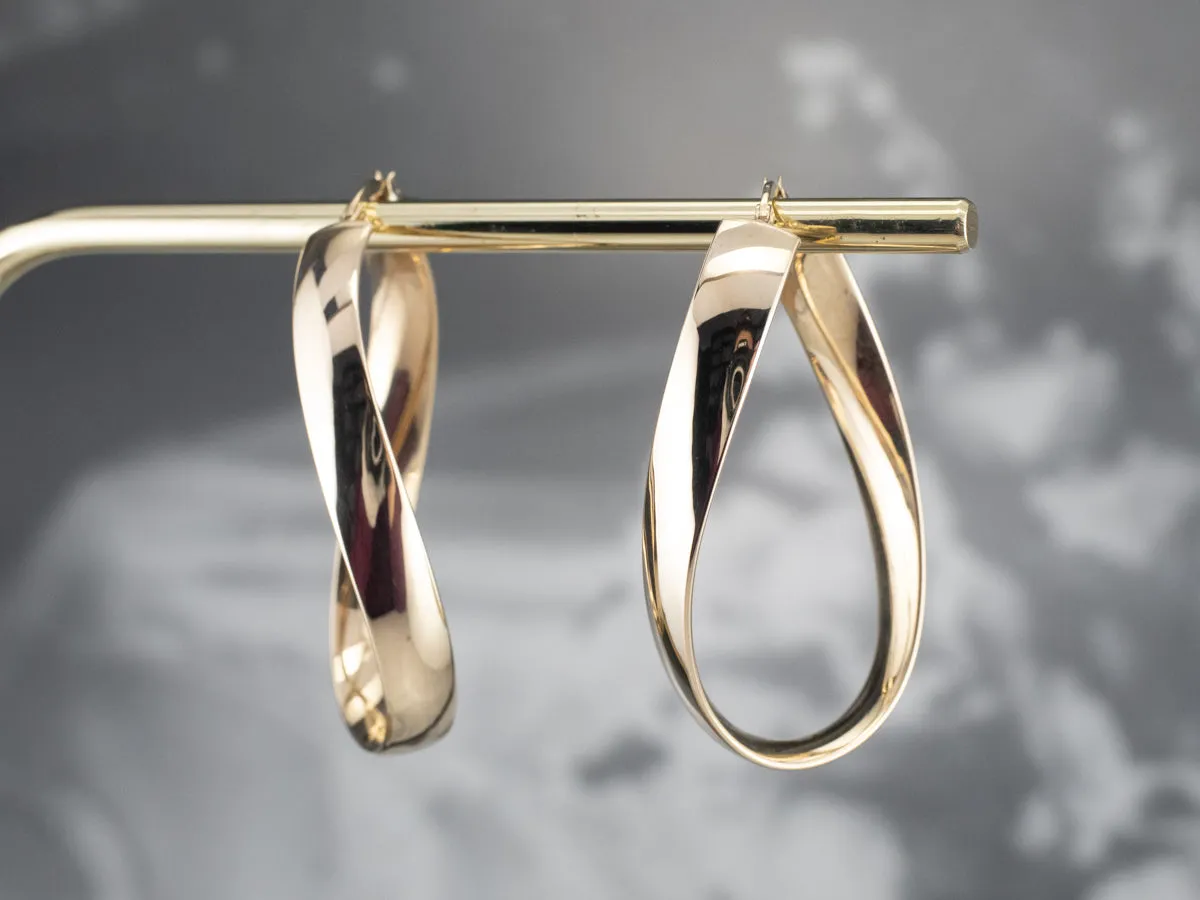 Oval Hoop Drop Earrings