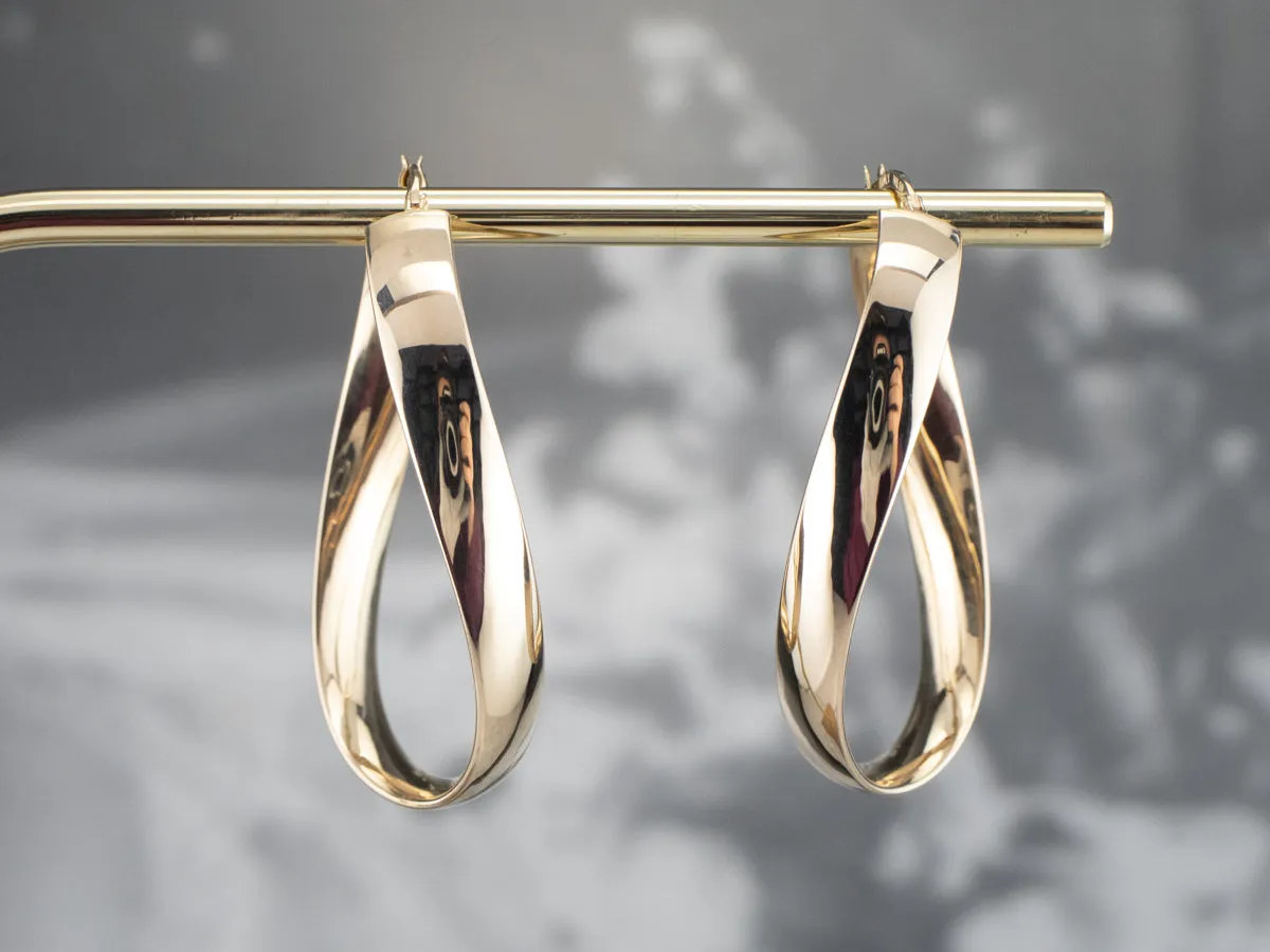 Oval Hoop Drop Earrings