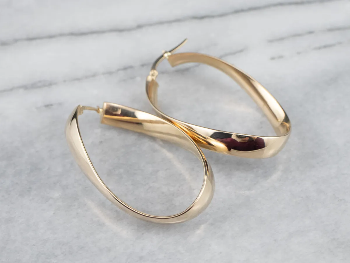 Oval Hoop Drop Earrings