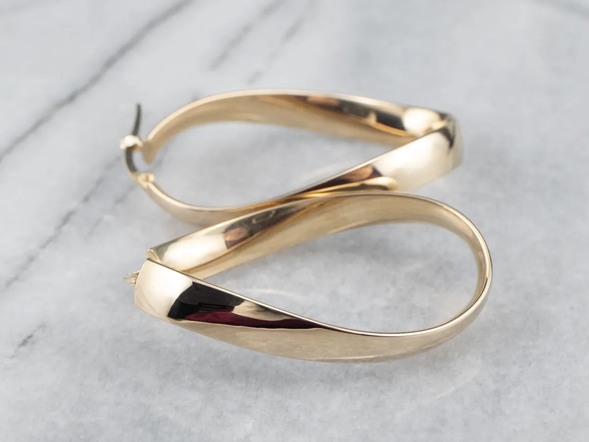 Oval Hoop Drop Earrings