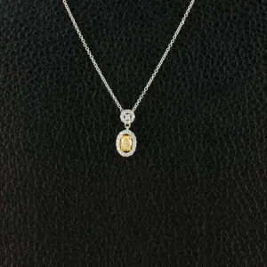Oval Yellow Diamond Pendant