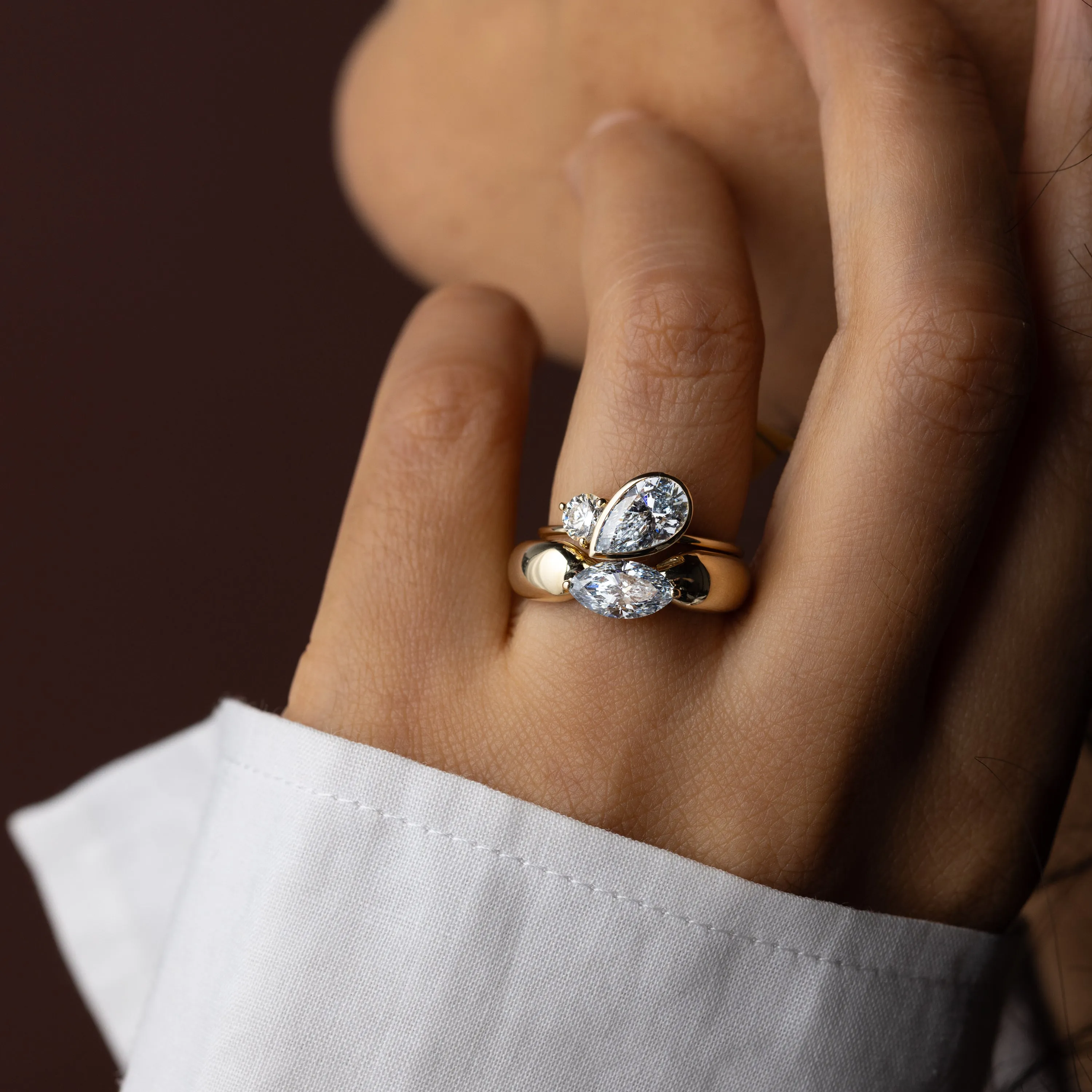 Paradox Band, 1.09ct. Lab-Grown Light Blue Diamond