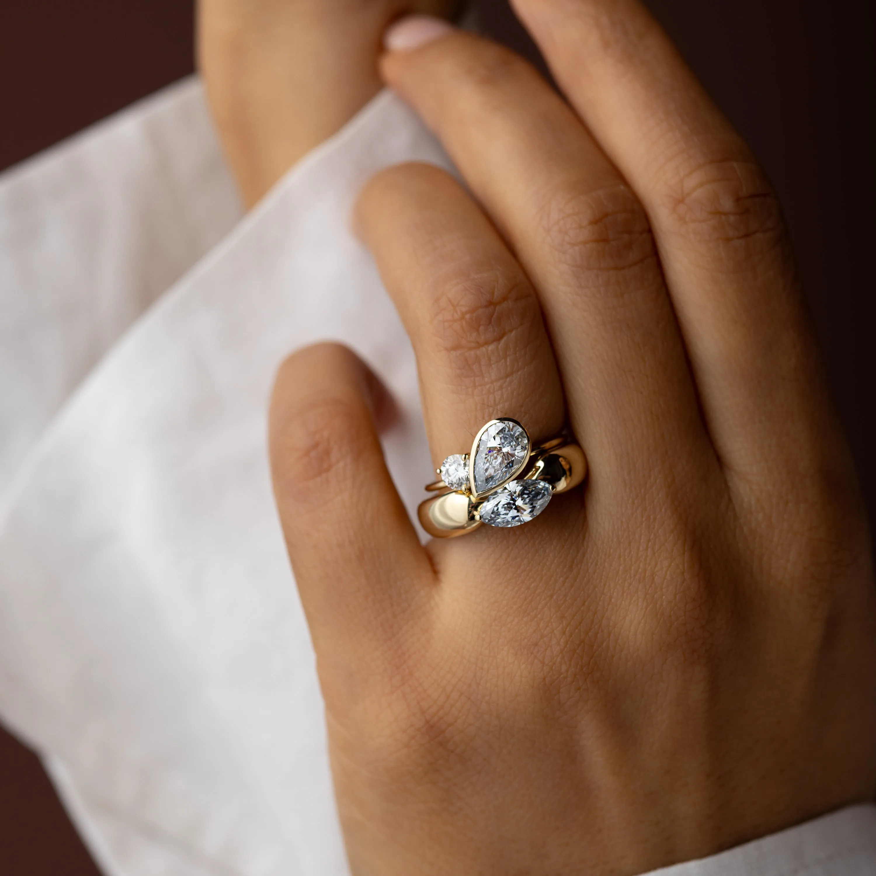 Paradox Band, 1.09ct. Lab-Grown Light Blue Diamond