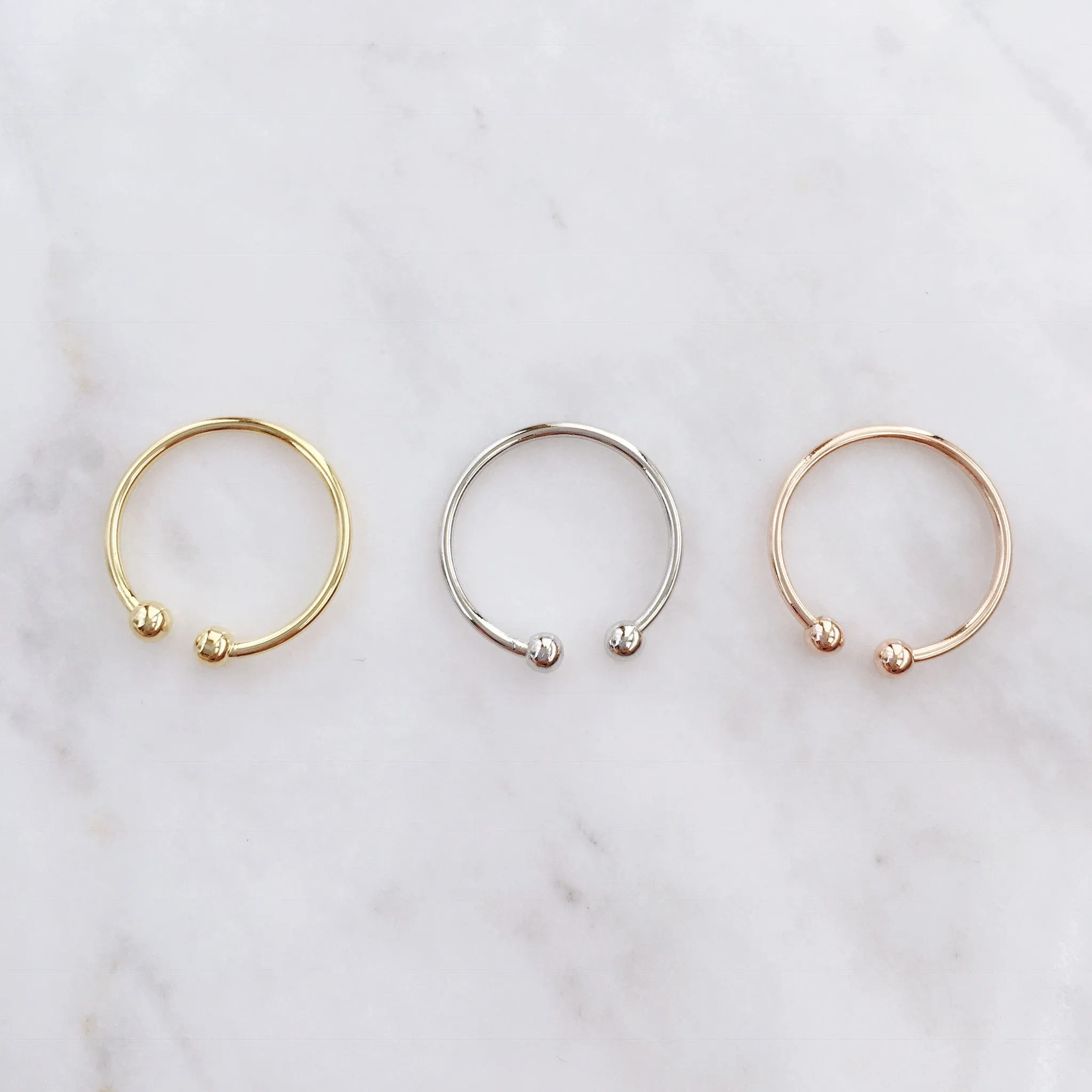 Parallel Ball Midi Ring