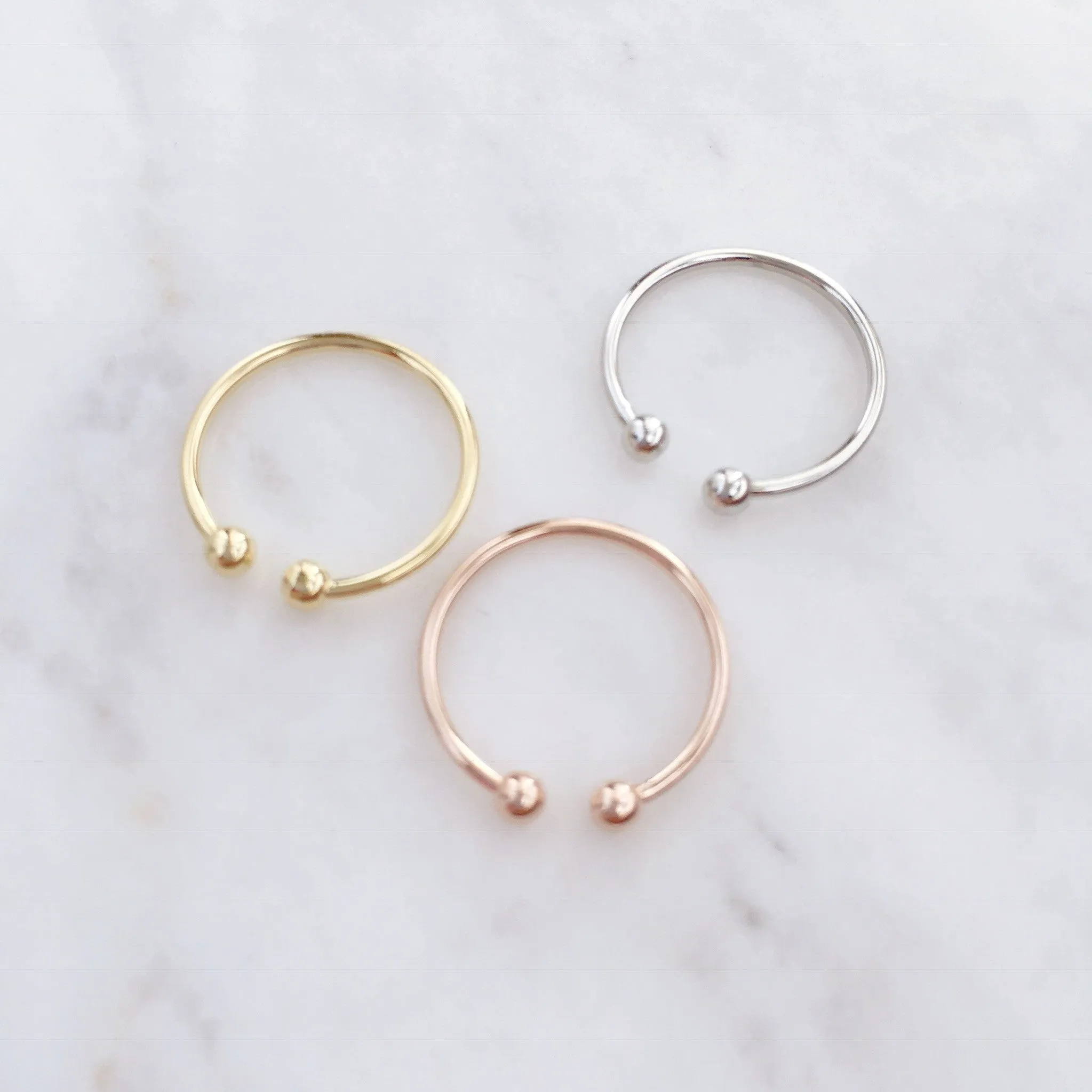 Parallel Ball Midi Ring