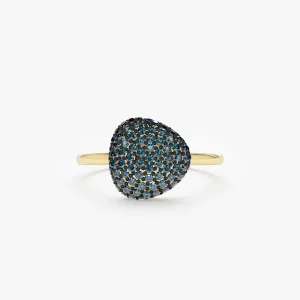 Pave Blue Diamond Ring, Holly