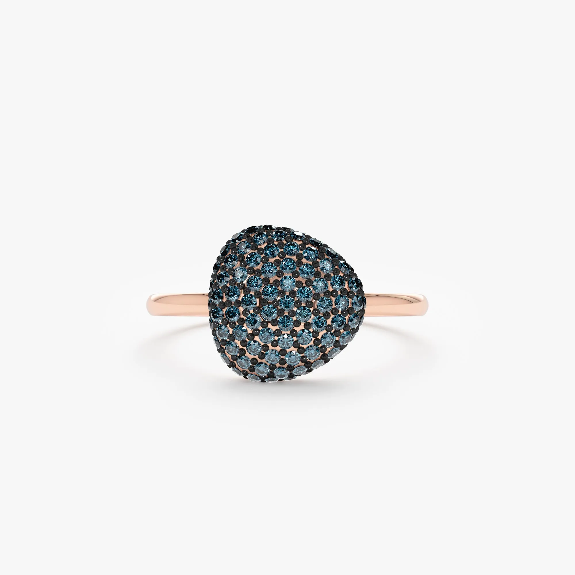 Pave Blue Diamond Ring, Holly